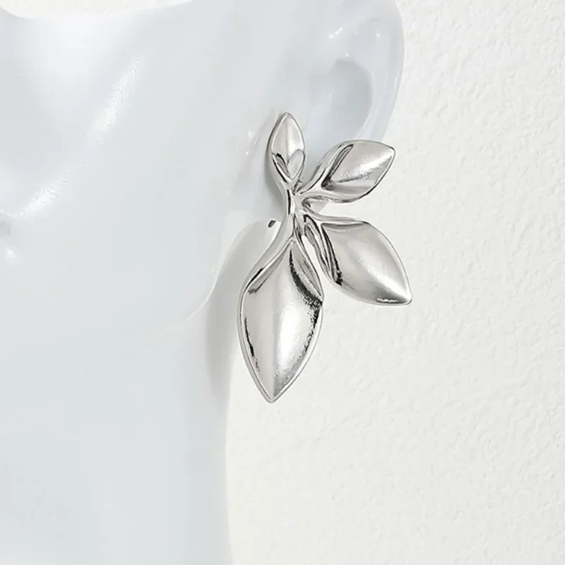 Stud Earrings For Women Irregular Exaggerated Metal Flowers Ear Accessories Holiday Gift Party OL Fashion Jewelry AE174
