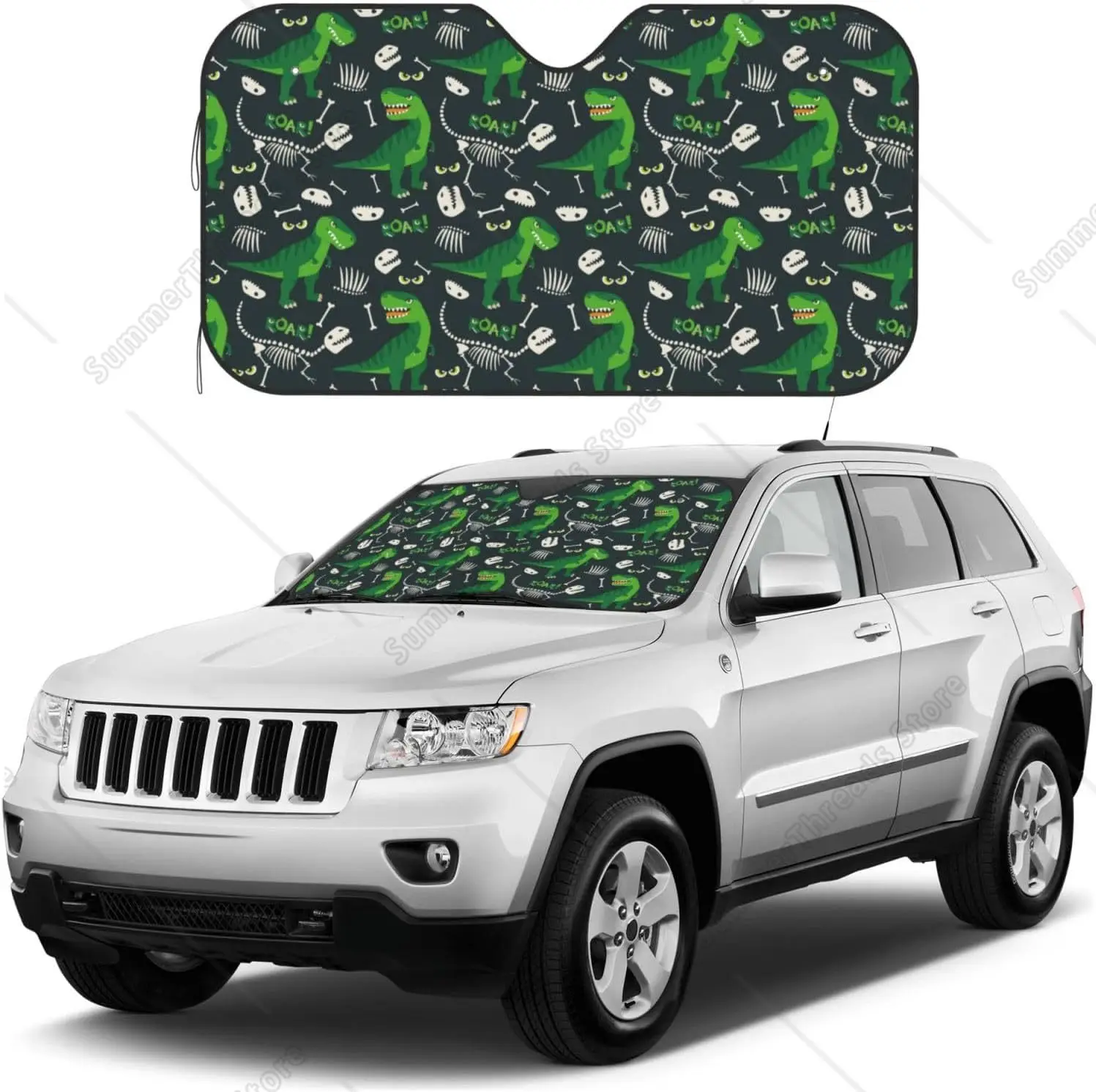 

T Rex And Dinosaur Bone Windshield Sun Sha Car Front Window Sunsha Auto Sun Visor Heat Protection For Car,SUV,Truck Accessor