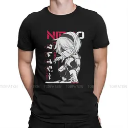 Nier Replicant Automata 2B Nier Mask T Shirt Vintage Punk Summer Cotton Men's Tops Harajuku Crewneck TShirt