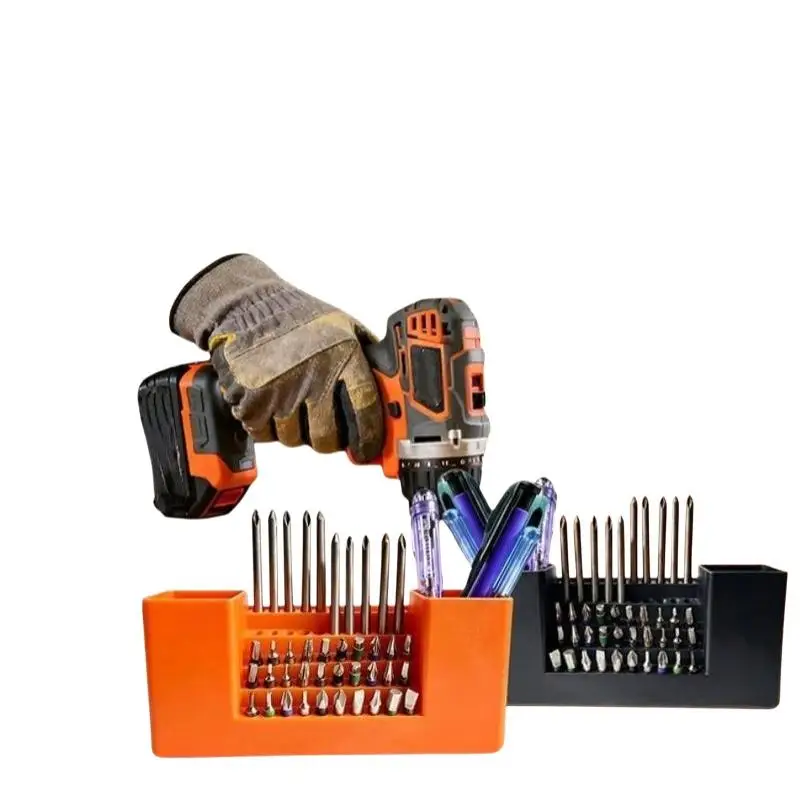 50Hole Drill Bit Organizers Screwdriver Bits Holder Storage Tool Box Heavy Duty Tool Bag With Power Gift Power Rack