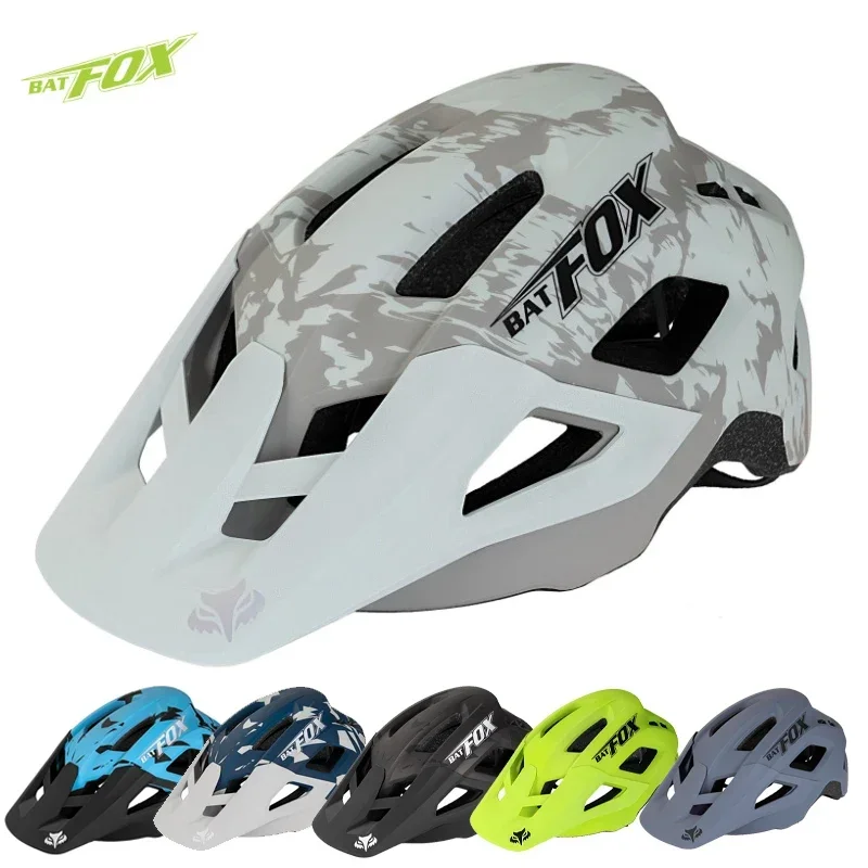 BATFOX-Casco de Ciclismo para hombre y mujer, protector de cabeza moldeado integralmente para bicicleta de montaña y carretera, XC