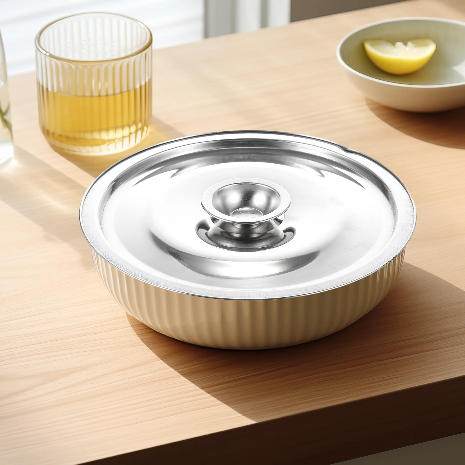 

1Pcs Stainless Steel Oil Jar Lid Seasoning Pot Cover Household Kitchen Tool Explosion Proof Easy Clean