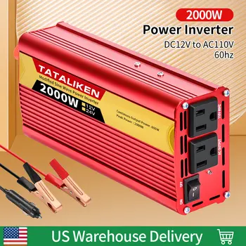 Měniče 12V/24V 110V 60HZ 600W 1500W 2000W 2500W, přenosný frekvenční měnič pro domácnost montovaný do vozidla, zásuvka US 10 nejlepší prodej Transformátor 110 V na 220 V 2000 W - №9