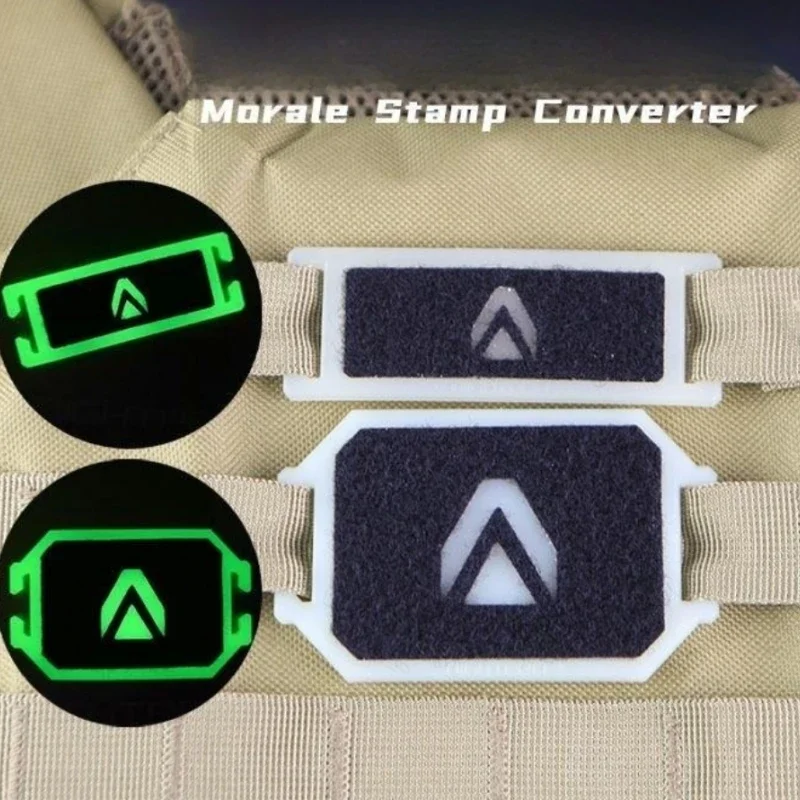 Upgrade The Night Glow Morale Emblem Conversion Stand with A 2.5cm Molle Hook and Loop Clip As A Modified Accessory