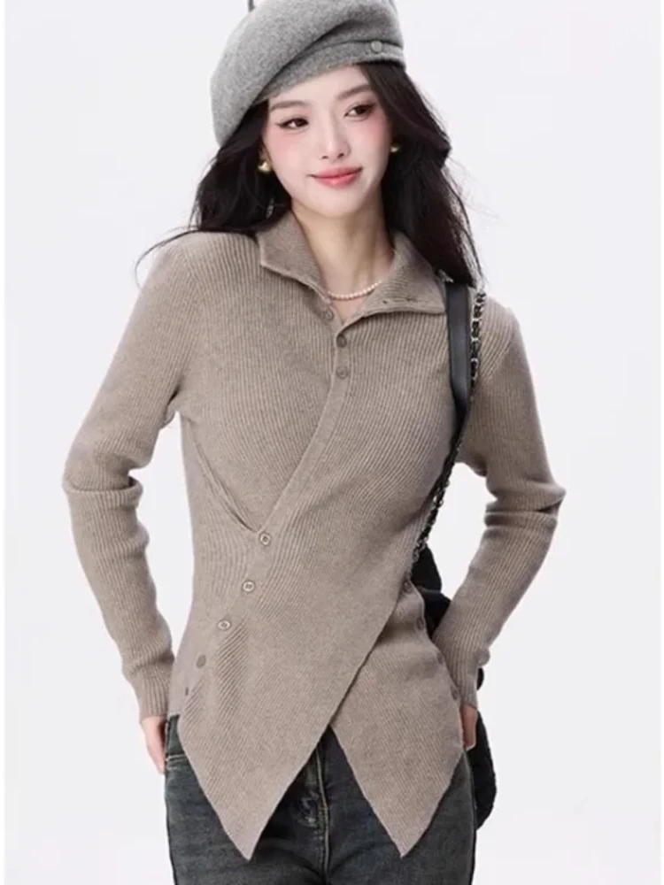 Turtleneck Long Sleeve Knitted Top For Women Autumn Winter New All-match Lazy Sweaters Mujer 2025 Slim Fit Bottoming Pullovers