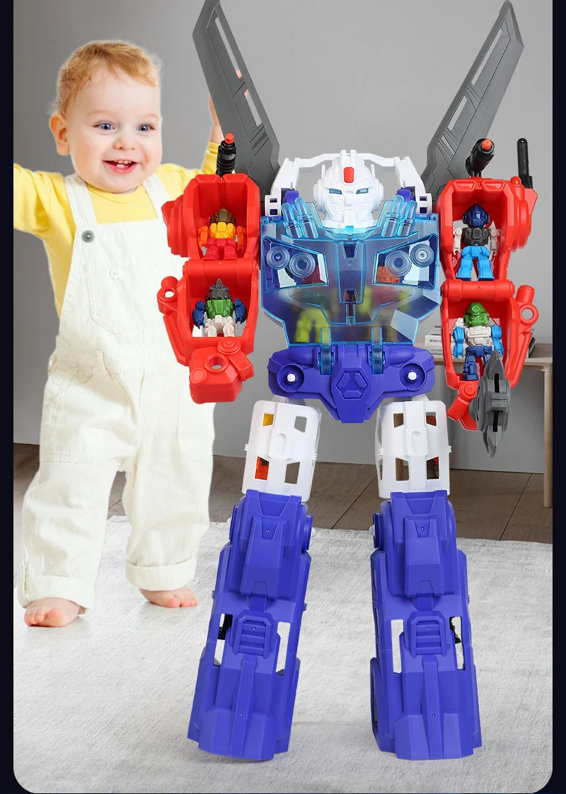 

74cm Height Extra Large Kids Transforming Robot Toy with Storable Mini Robots, STEM Learning & Interactive Play Gift