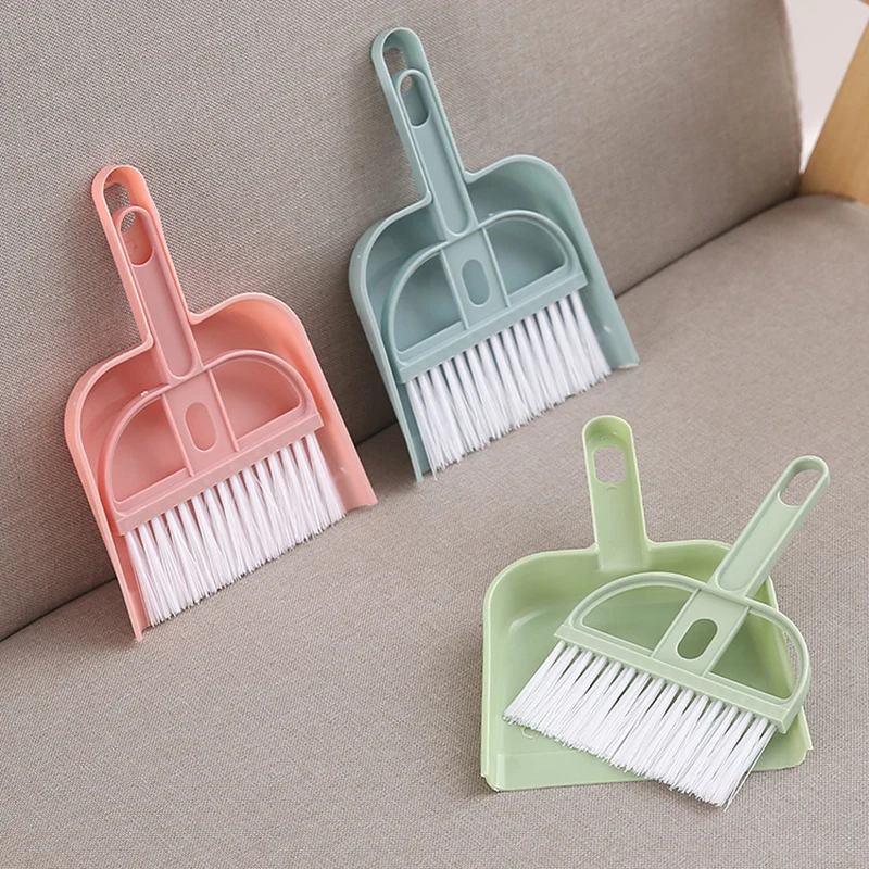 Mini vassoura Dustpan Set with Garbage Shovel, Multi-Purpose, Desktop Cleaning, Escova do teclado
