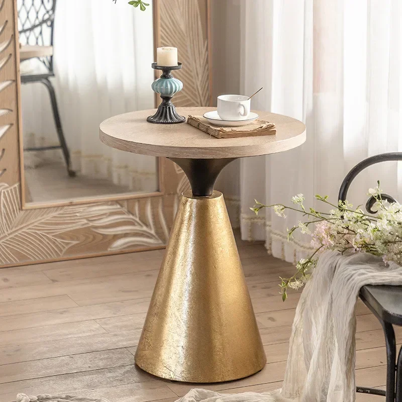 Retro Iron Art Simple Coffee Table for Living Room Center Table Luxury Sofa Side Tables Creative Mini Round Table Furniture