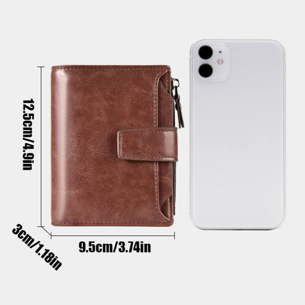 Fashion Men\'s Coin Purse Wallet RFID Blocking Man PU Leather Wallet Zipper Business Card Holder Money Bag Wallet For Male