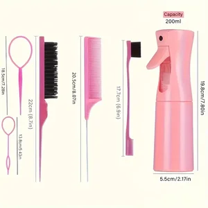 Friseursprühflasche Haarbürste Set, Schleifengeflecht, Rattenschwanzkamm, Ursache Haarbürsten, Kantenkontrolle, 6pcs pro Set 8 Hauptverkäufe Barberry -Verkäufe - №5