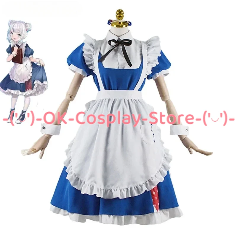 

Gawr Gura Cosplay Costume Vtuber Cosplay Women Cute Maid Dress Suit Halloween Carnival Uniforms Anime Clothing Custom Made