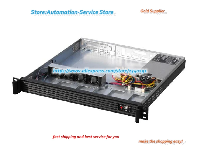 1U420L Aluminium paneel serverbehuizing Industriële kast Monitorbehuizing 1U-behuizing