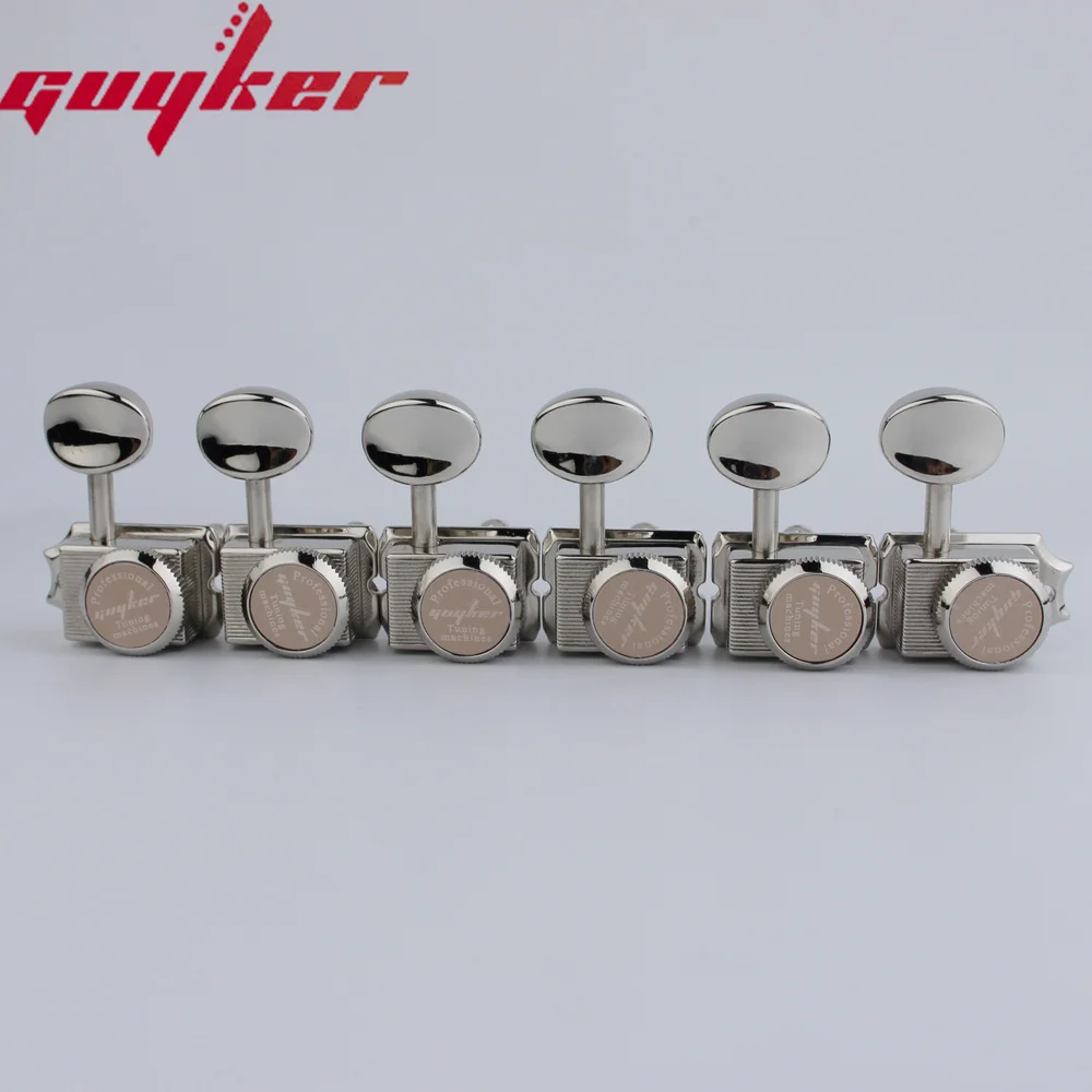 Vintage Chrome/Nickel Lock String Tuners Nut Style Electric Guitar Machine Heads For ST TL Guitar Tuning Pegs Gear ratio 1:15