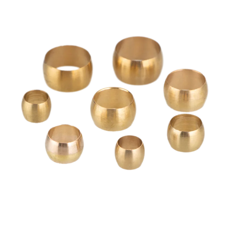 10Pcs Brass Double Taper Ferrule 4 6 8 10 12 14mm OD Compression Sleeve Seal Ring Fittings Tube Centralized Lubrication System