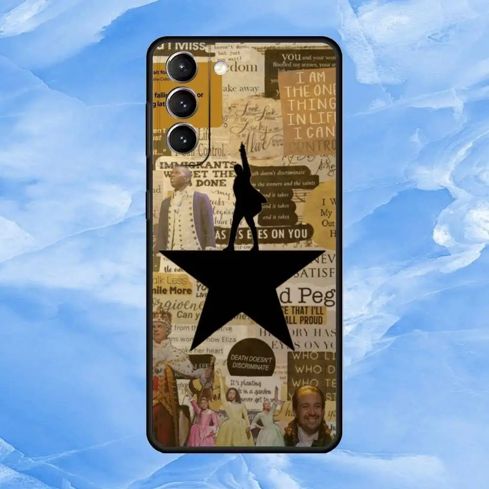 حافظة هاتف هاميلتون M-Musical L-Lyrics لهاتف سامسونج S25,24,23,22,30,21,10,9,Ultra,Plus,Lite,FE,4,5G حافظة سوداء ناعمة #2