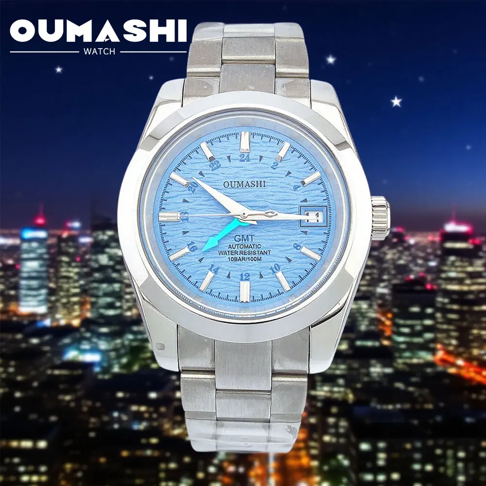 

39mm custom Luxury men watch NH34 movement GMT automatic mechanical watch sapphire glass customizable logo business men watch