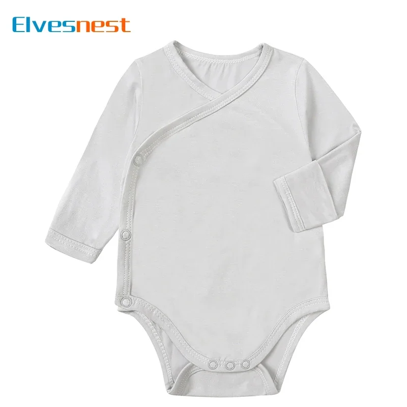 

Bamboo Fiber Bodysuit for Newborn Girls Fashion Solid Color Long Sleeve Baby Boy Clothes Summer Newborn Clothes 0-24 Months