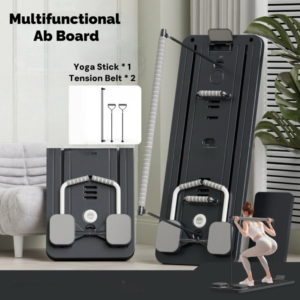 6‑in‑1 Durable Plastic Foldable Pilates Sliding Reformer Board Multi‑Purpose Home Workout Set