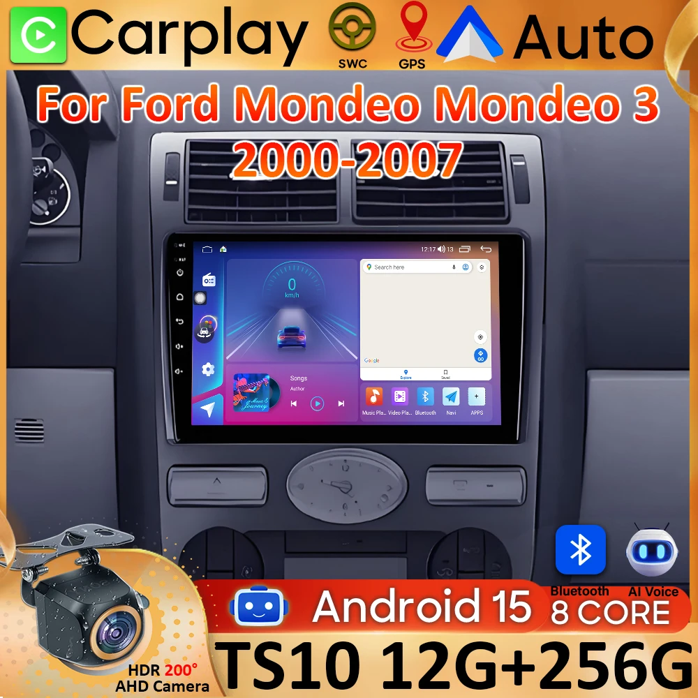 

Android 15 For Ford Mondeo Mondeo 3 2000-2007 GPS Navigation Car Radio Video Carplay Display Car Monitor Screen No 2din 5G Wifi