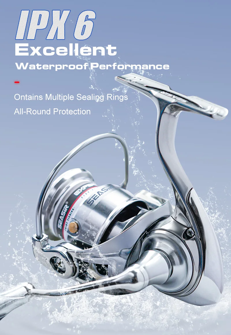 Seasir Expert Spining Angelrolle, ultralanger Wurf, 1500S-4000S, 10+1BB, 5,2:1 einteiliger Metall-Power-Griff, Süßwasser, Salzwasser – Detail 6