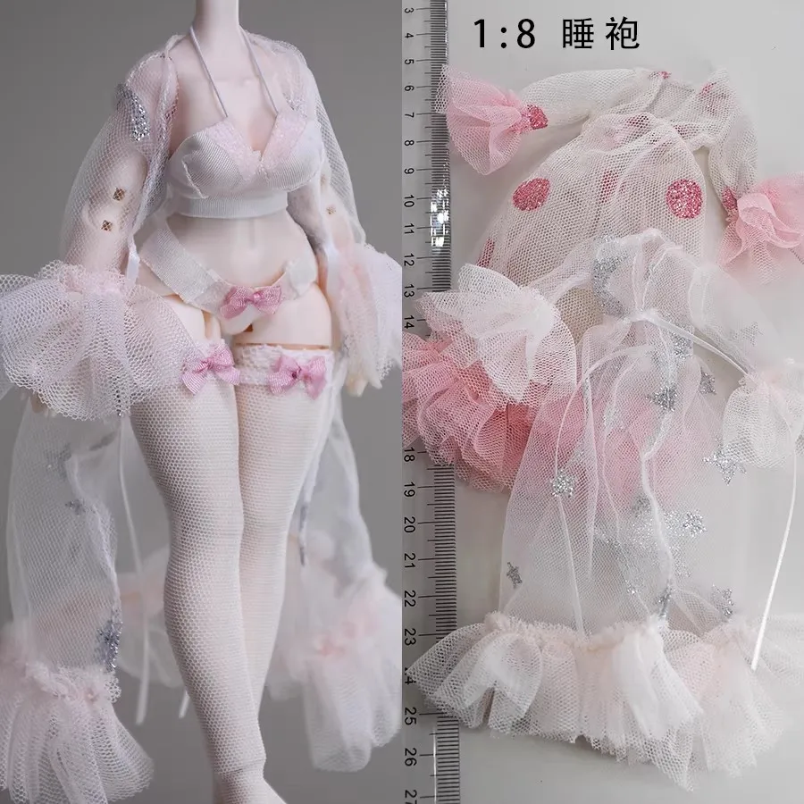 

【15 days shipping】1/8 Scale Female Long Style Mesh Nightgown Sweet Dot Star Pajamas Clothes Accessories Model