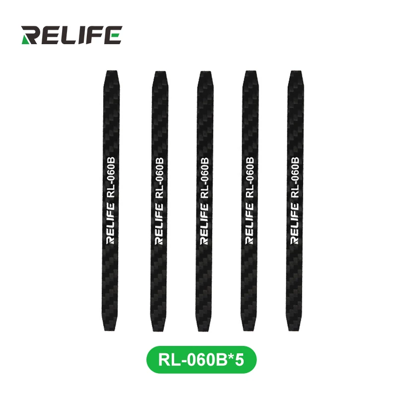 RELIFE RL-060B Carbon Fiber Non-magnetic Disassembly Crowbar ow Thermal Conductivity, Flame Retardant, For Mobile Phone Repair