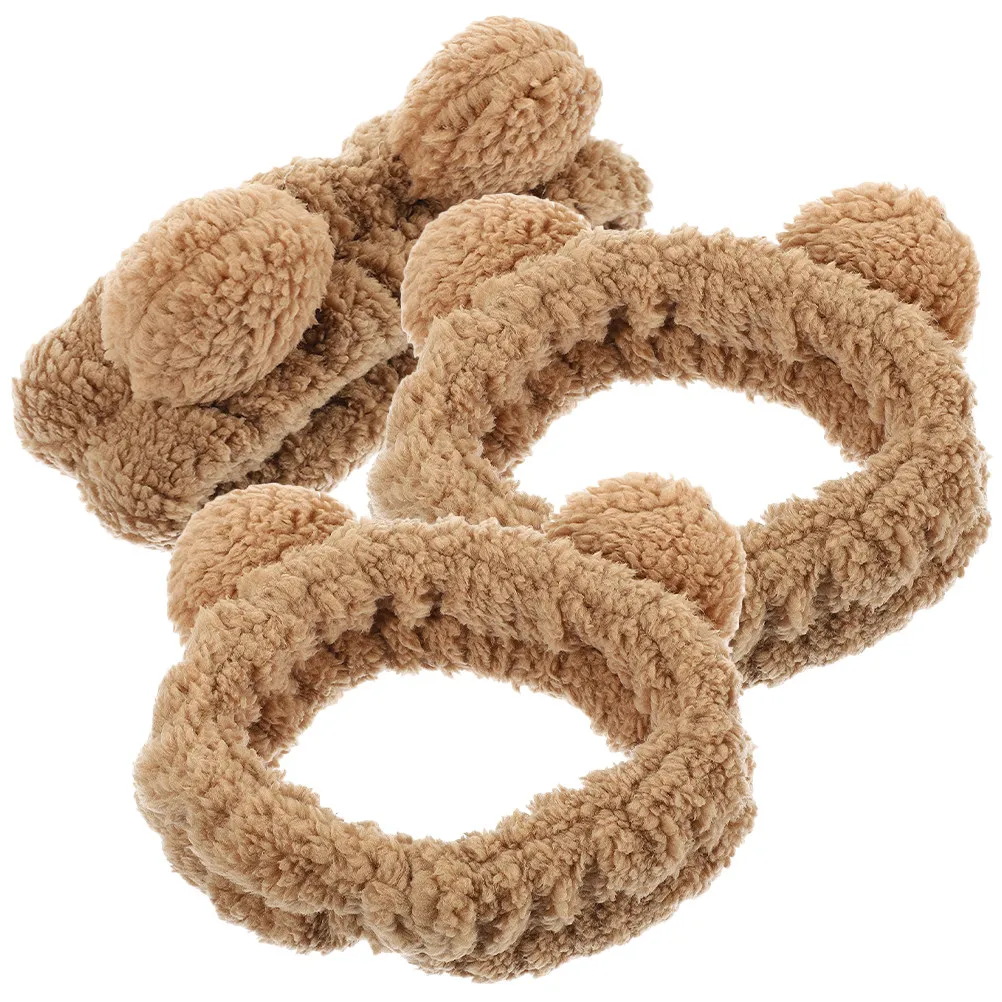 

3Pcs Bear Ear Headband Soft Elastic Skincare Headband for Face Washing Spa Makeup Party Women Girls Cute Animal Ear