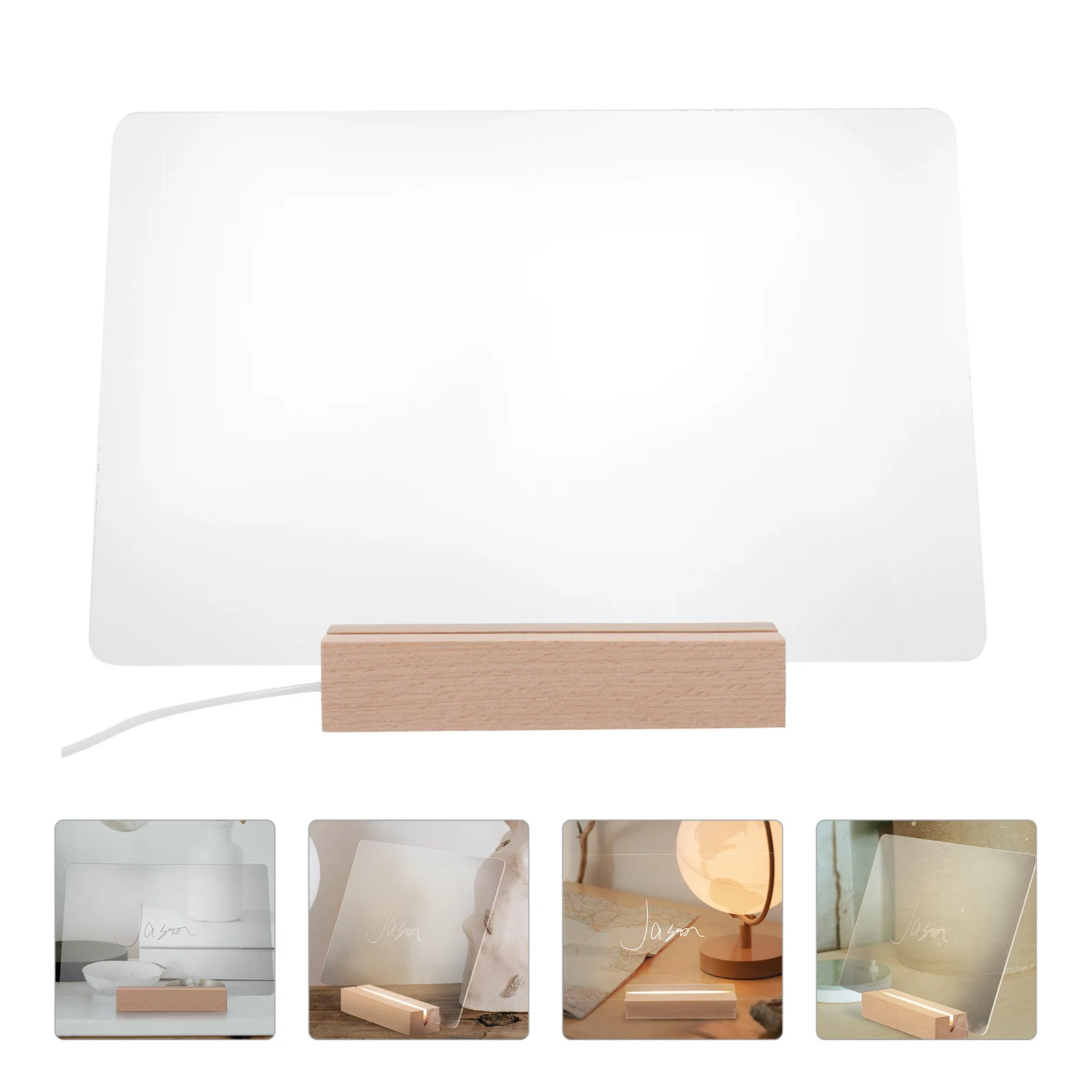 1 Set Acrylic Message Desktop Note For Home Office School Transparent Writing Board Erasable Memo Board Clear Surface