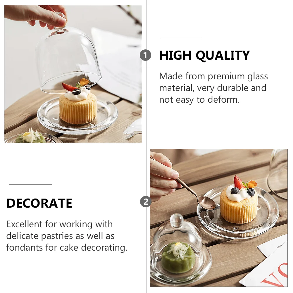 The Bell Jar Snack Cover Cake Plate Dessert Mini Holder with Lid White Afternoon Tea Display Dish Child