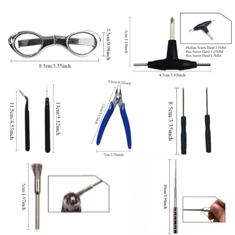 Atomizer Tool Kit Heating Wire Coil Rod DIY Multifunctional Ceramic Tweezers Set for Rebuild RDA RDTA RTA Tank Atomizer