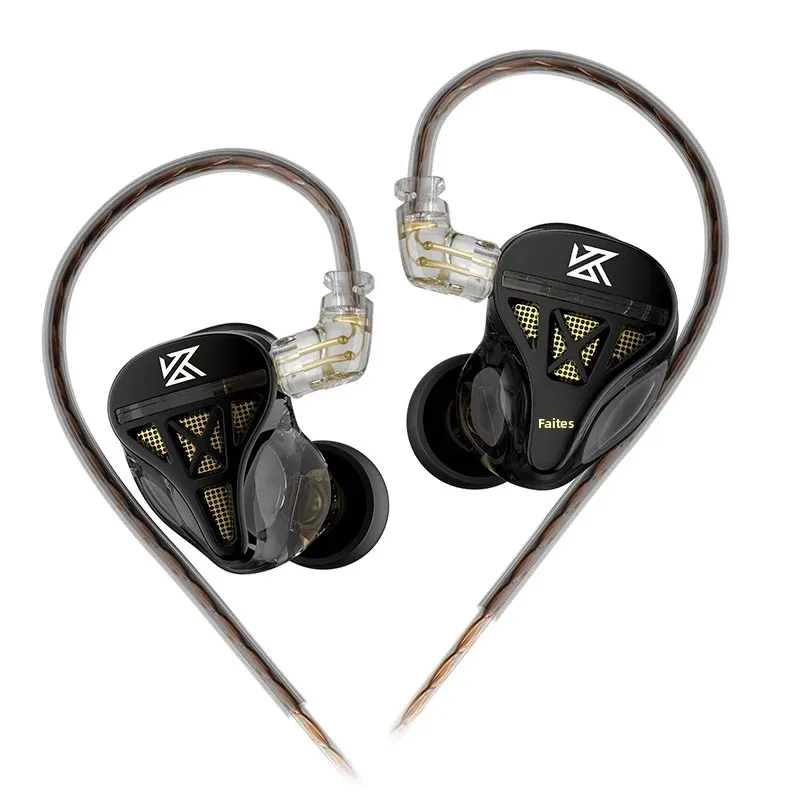 Écouteurs intra-auriculaires KZ DQS 1DD HiFi, design semi-ouvert, câble détachable, écouteurs filaires élégants pour audiophiles, musique quotidienne, jeux