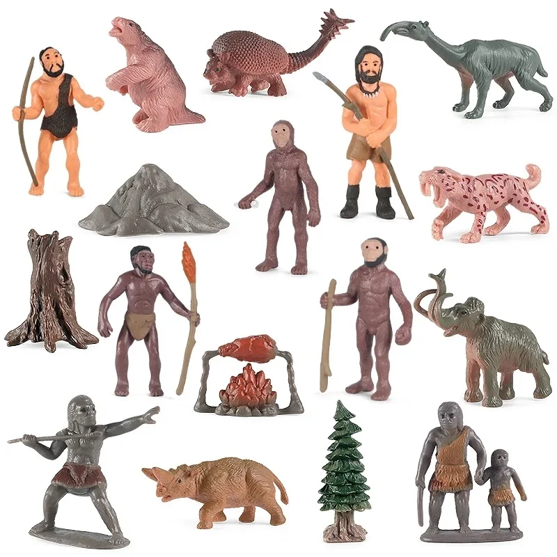 

17PCS Prehistoric Savage Life Action Figures Primitive Human Evolution People Model Figurine Early Education Cute Kid Toy Gifts