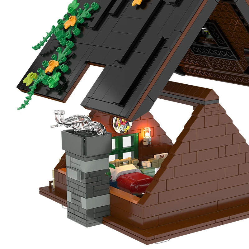 MOC Wald Hütte Holz Baum Haus Bausteine Set Garten Villa Hütte Architektur Idee Spielzeug Für Kinder Geburtstag Weihnachten Geschenke