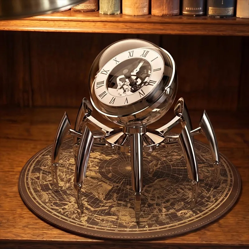 Modern Table Clocks Creative Multiple Legs TV Stand Table Clocks Luxury Hollowed Study Table Clock Gift Computer‑Desk Home Decor