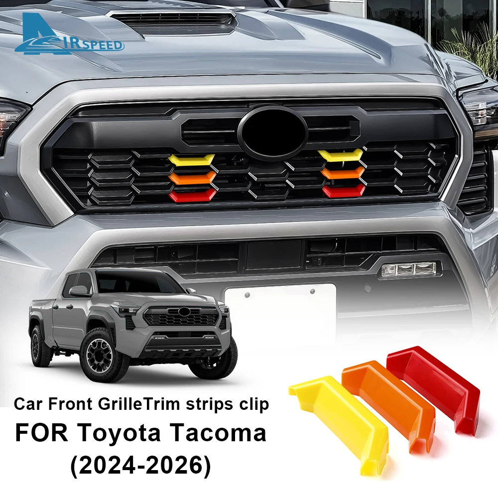 

Для Toyota Tacoma 2024 2025 2026 значок передней решетки, эмблема, полоса воздухозаборника, автоаксессуары, 3 цвета