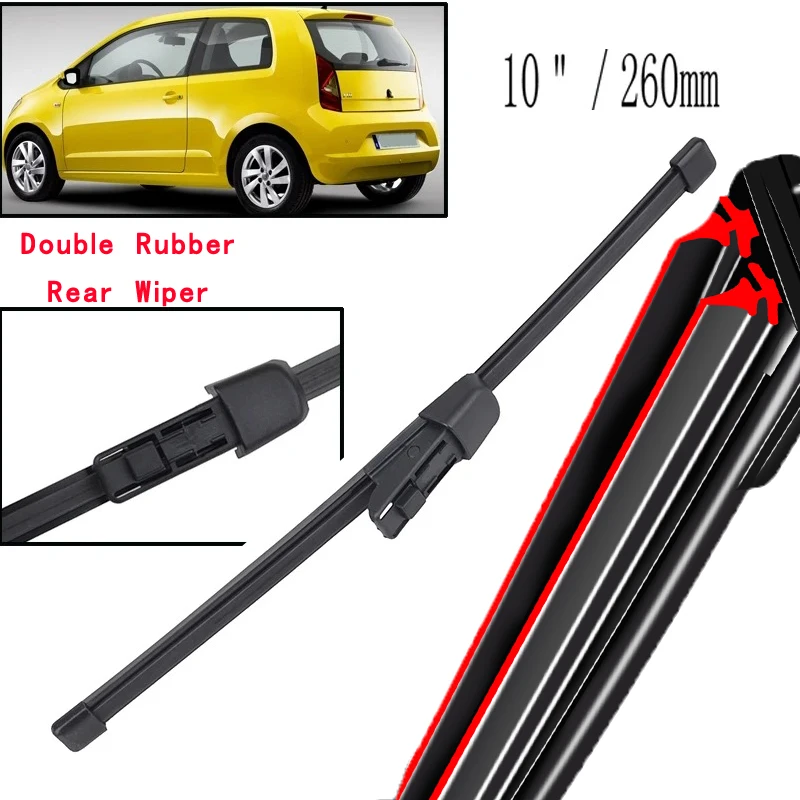 

Car Wiper 10" Rear Windscreen Wiper Blade For Skoda Citigo Seat MII 2011 - 2023 Windshield Windscreen Clean Tailgate Window