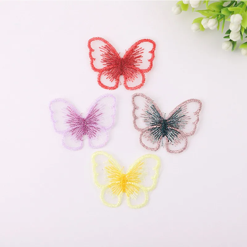 10pcs/Lot Multi-Color Butterfly Cloth Lace Embroidery Patch Sew On Polyester DIY Patch
