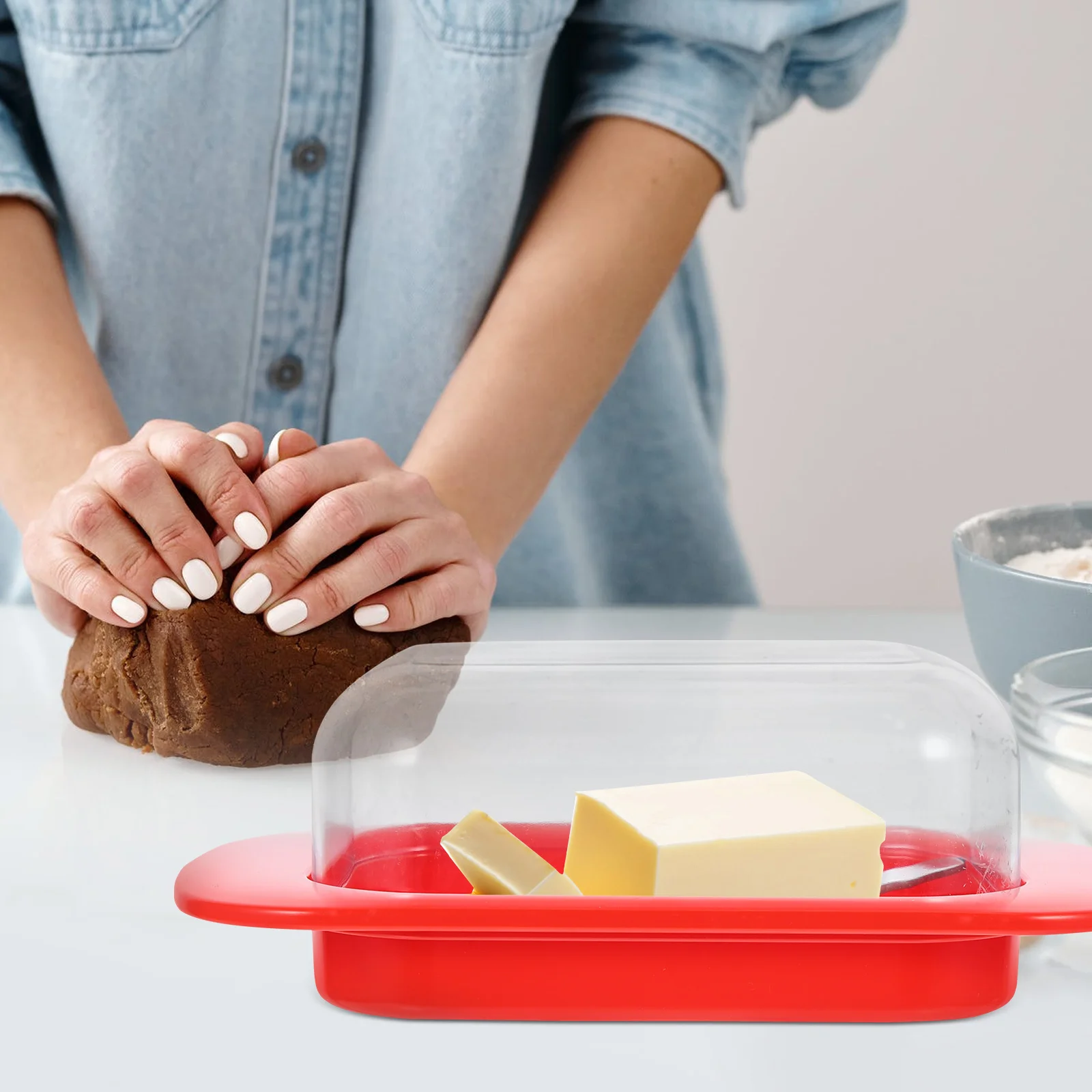 

Cheese Box with Lid Reliable Butter Storage Solution Excellent Sealing Performance Plastic for Daily Use At Home