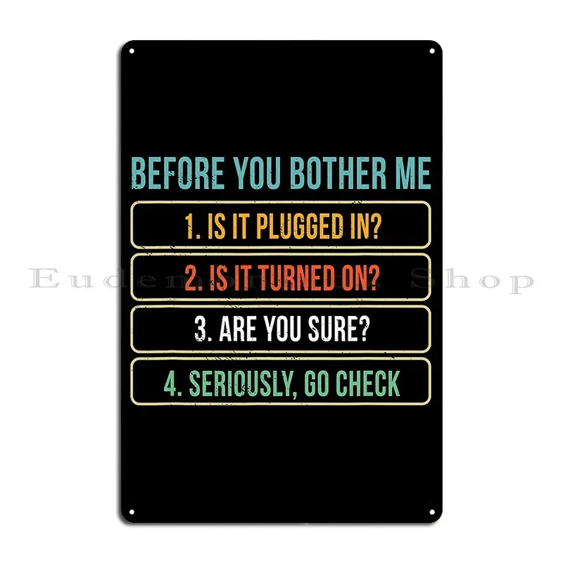 لوحة معدنية فنية لتكنولوجيا المعلومات المضحكة قبل أن تتحمل لي، لوحة فنية لشخصية الحفلات في غرفة المعيشة