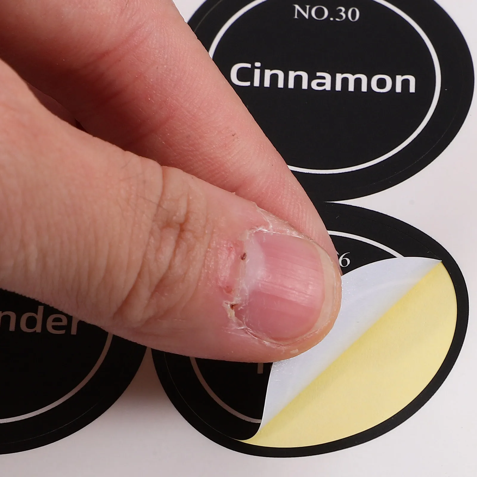 20 Blatt runde Gewürzgläser-Etiketten, vorgedruckt, wasserfest, englische Aufkleber, Gewürzgläser für die Küche, leicht zu reinigen, stilvoll