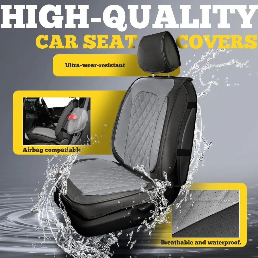 أغطية مقاعد السيارة مجموعة كاملة من جلد نابا الفاخر للمقاعد الأمامية والخلفية متينة ومريحة وسهلة التركيب تناسب معظم السيارات سيدا #5