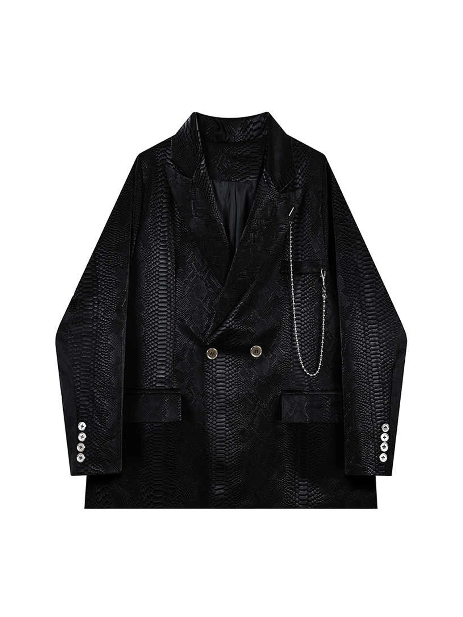 

Women Black Gothic Long Sleeve Emo Blazer Jacket Fashion Vintage Harajuku 2000s Snake Pattern Suit Coat Outerwear Clothes Autumn