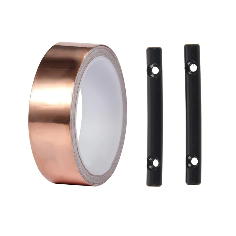 2X Guitar String Tree Guides String Retainer Bar Black & 1Pc 30Mm X10M Copper Foil Tape Adhesive EMI Shielding