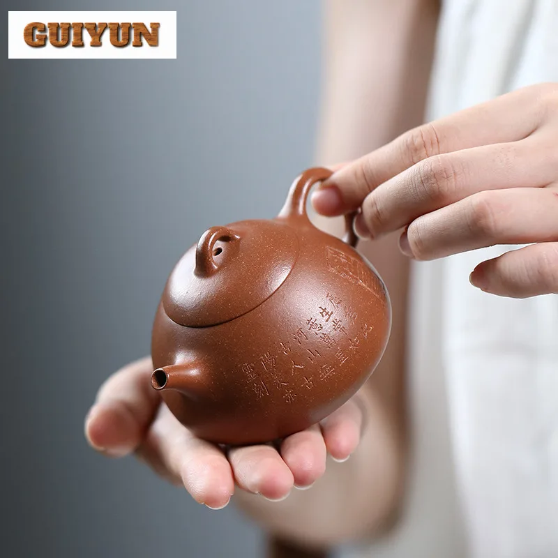 120ml Creative Yixing Purple Clay Teapots Handmade Qin Quan Pot Raw Ore Downhill Mud Kettle Chinese Zisha Tea Set Supplies Craft