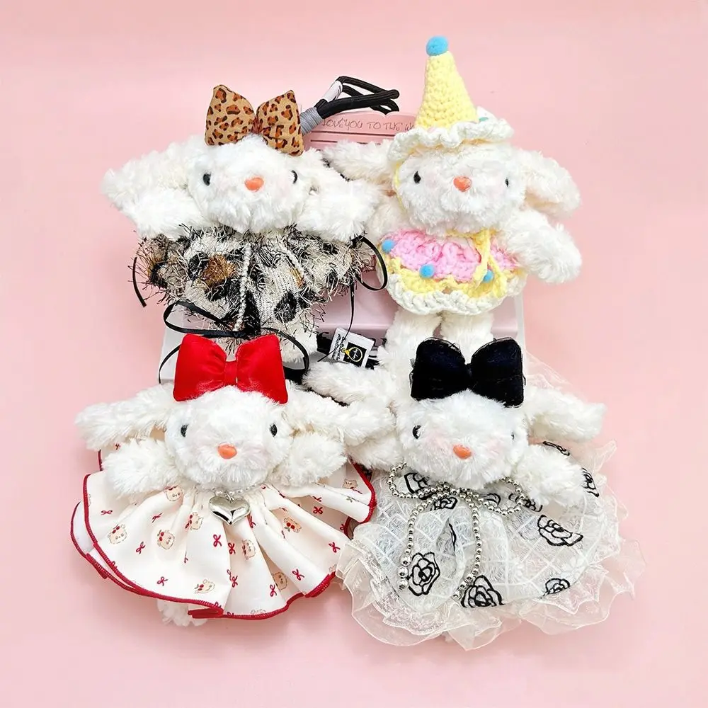 

Милый плюшевый кролик-подвеска, мультяшная плюшевая игрушка с бантом, плюшевая кукла с длинными ушами, мягкая подвеска для декора, подарки