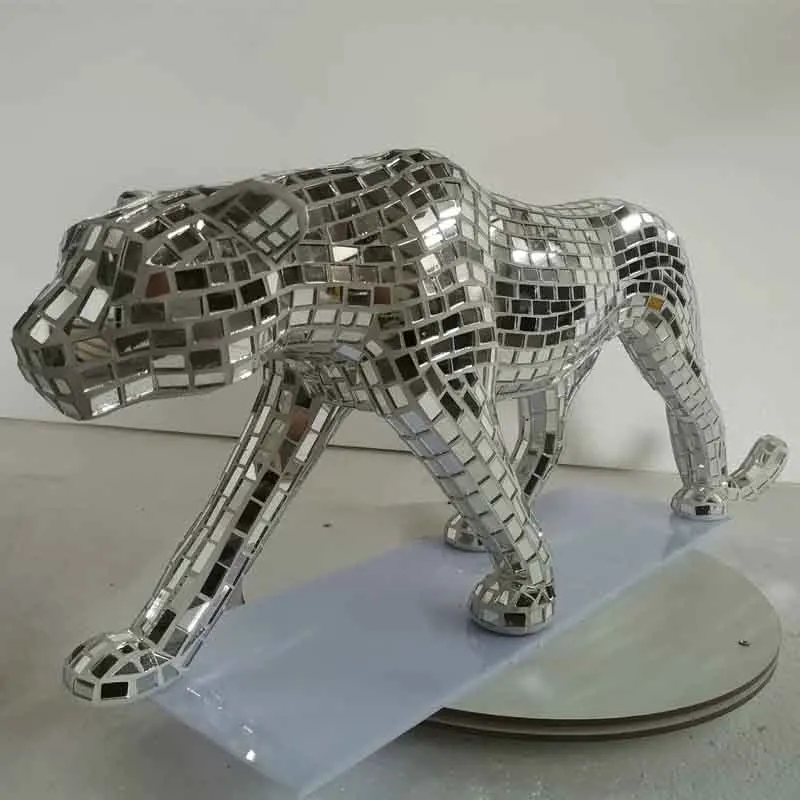 Nordic Room Decor,Leopard Sculpture Ornament,Animal Artwork Statues,Glitter Leopard Decor,Luxury Crafts,Creative Gift,Customized view 2