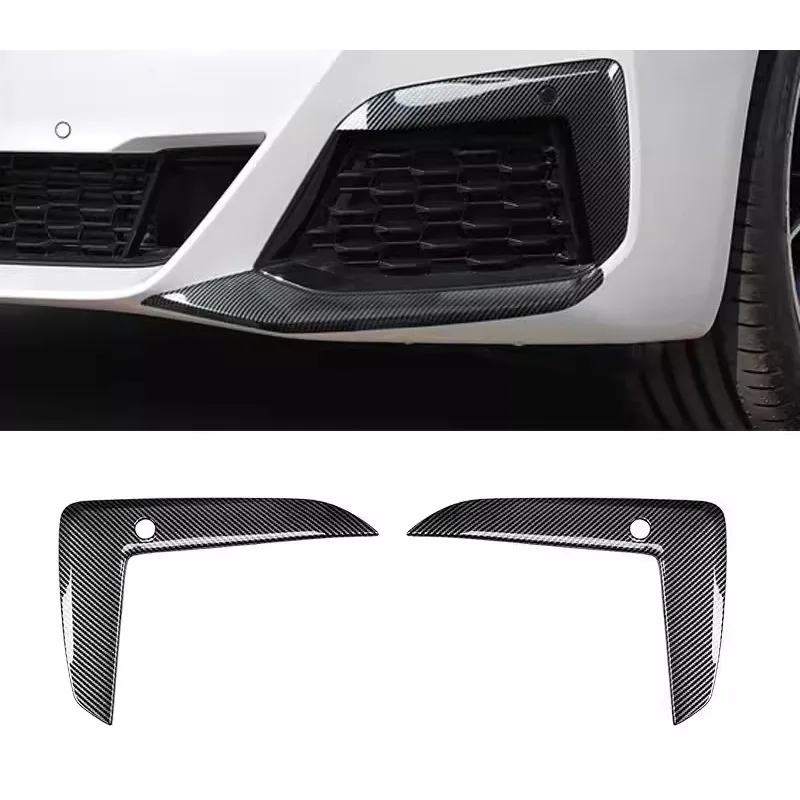

2PCS for 5 Series G30 G38 Carbon Fiber Front Bumper Fog Light Lamp Eyebrow Sticker Trim Frame Cover for 2018 2019-2022
