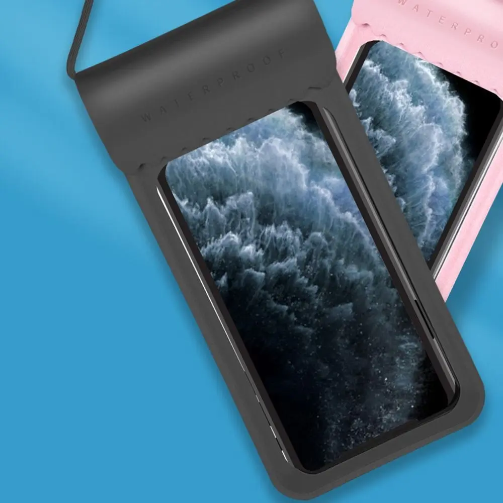 タッチスクリーン対応 防水携帯電話バッグ 透明PVC製 スマホ保護ポーチ IPX8防水 防水漏れ防止 水中ドライバッグ