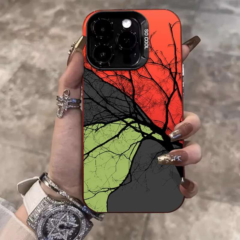 Dead Trees Meet Spring Case For iPhone11 12 13 14 15ProMax XSMax  X XR XS 14 15 7/8 Plus Hard Shell Soft Edge Matte phone cases