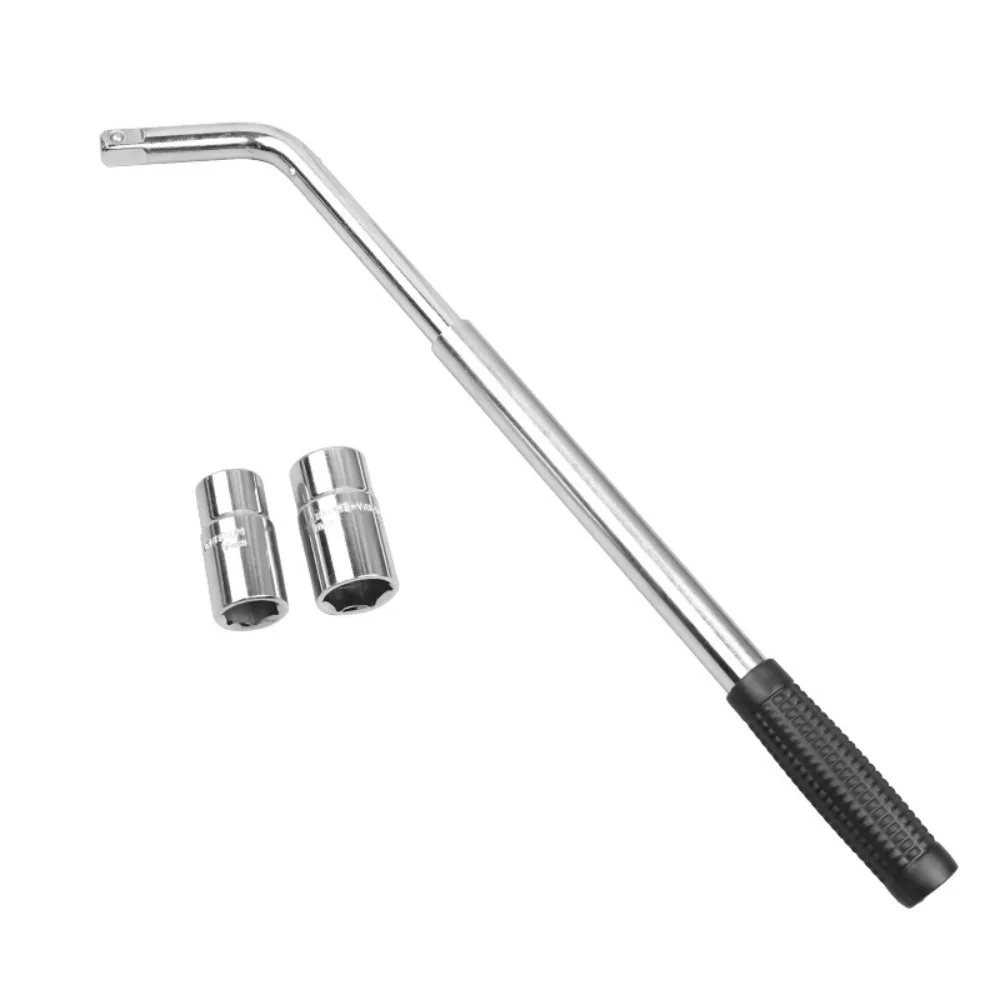 

With Double Ended Sockets Nut Telescoping Lug Wrench Set 17/19/21/23mm Extended Handle Adjustable Ratchet Spanner